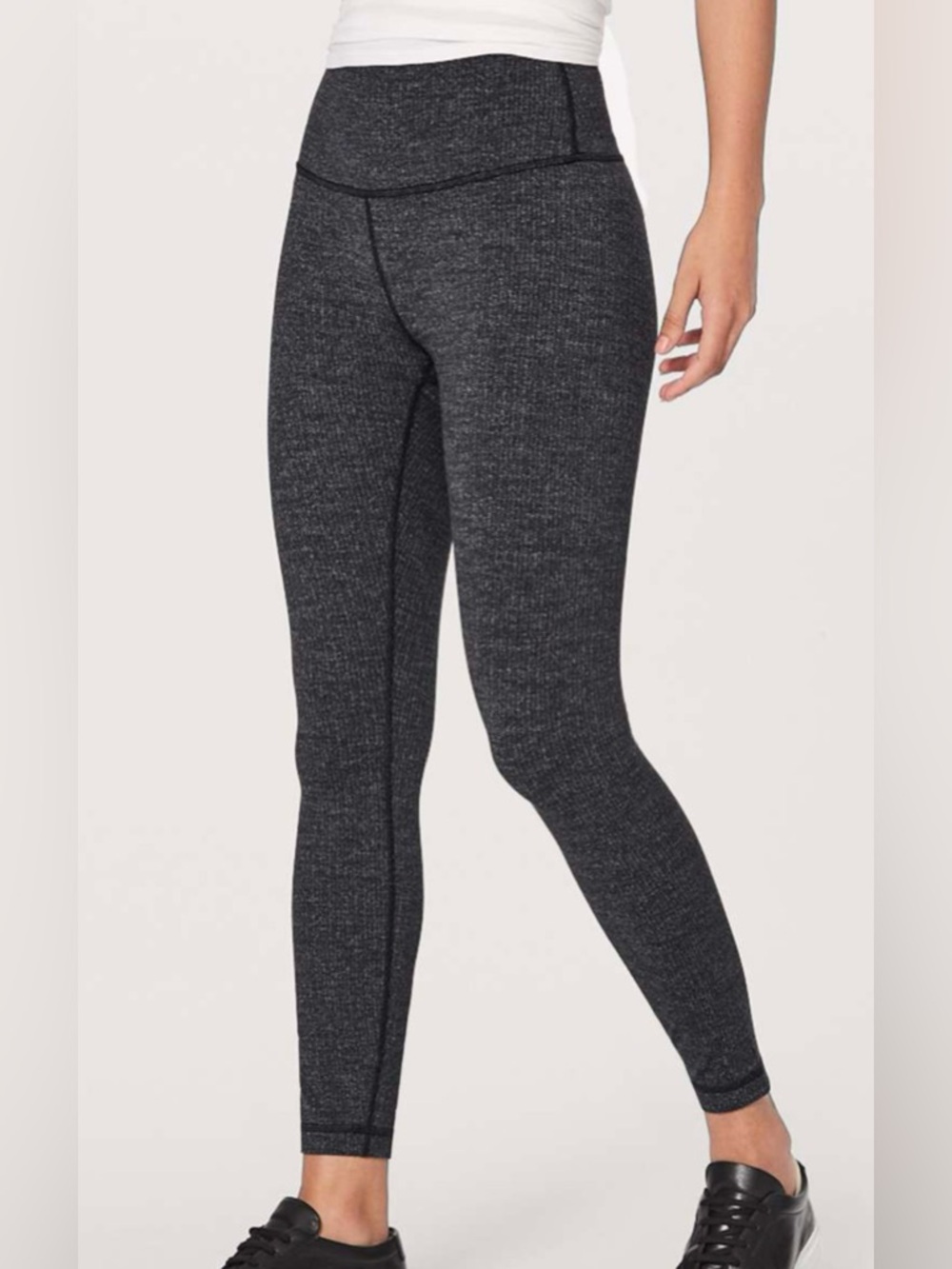 Lululemon Wunder Under Hi-Rise 7/8 Tight Inseam 25" Heathered Black Size 8